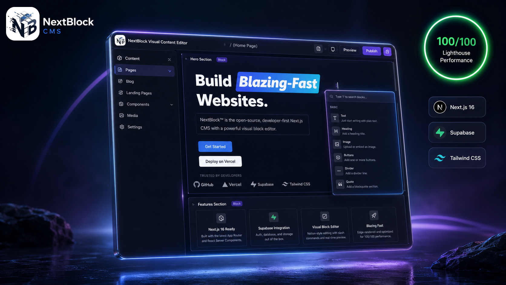 Nextblock™ CMS website preview